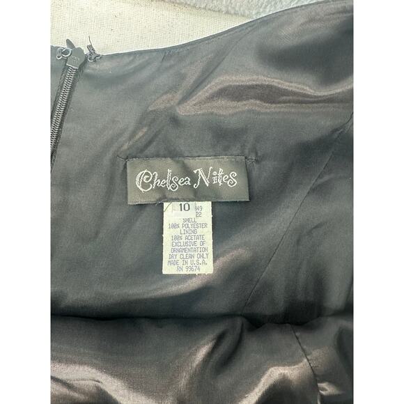 Vintage Chelsea Nites Women's sz 10 Black Swing Dress Flowy Flirty Classic 90s - Picture 8 of 11